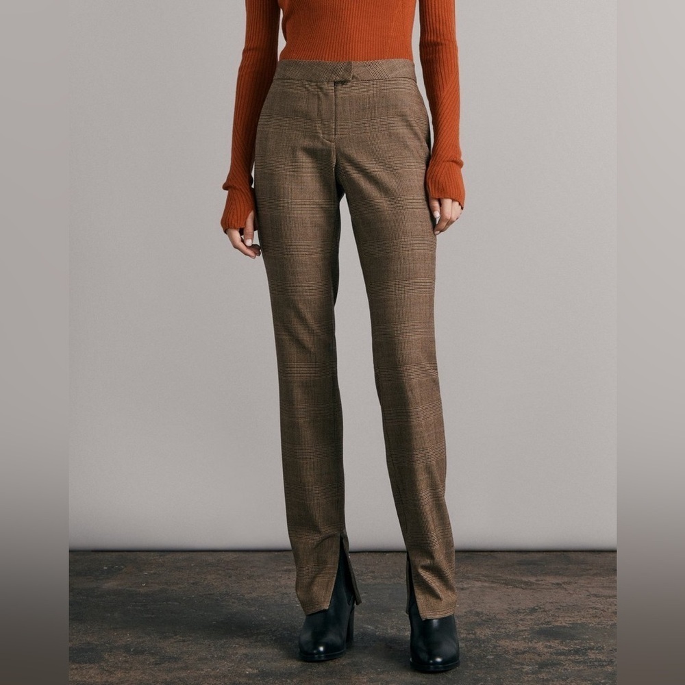 Rag & Bone Rebecca Glen Plaid Wool Blend Brown Pants Size 0 NWOT
